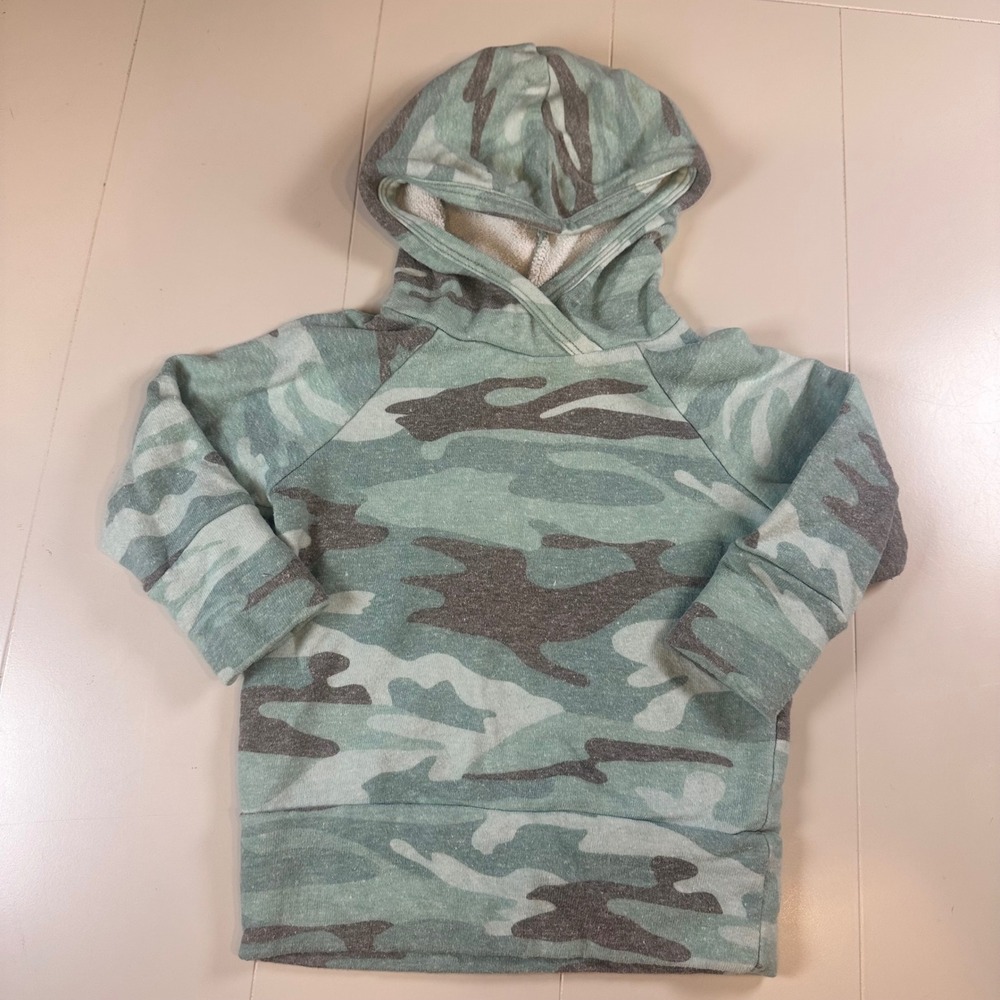 Little Wedgies Camo Hoodie Kids 12-18 Months Sage Green Pullover Sweatshirt